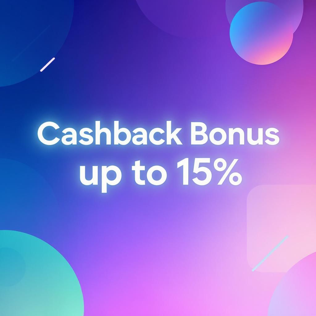 Cashback Bonus up to 15% Cashback Bonus up to 15%